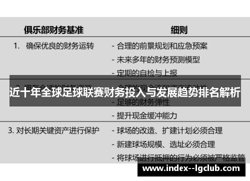 近十年全球足球联赛财务投入与发展趋势排名解析